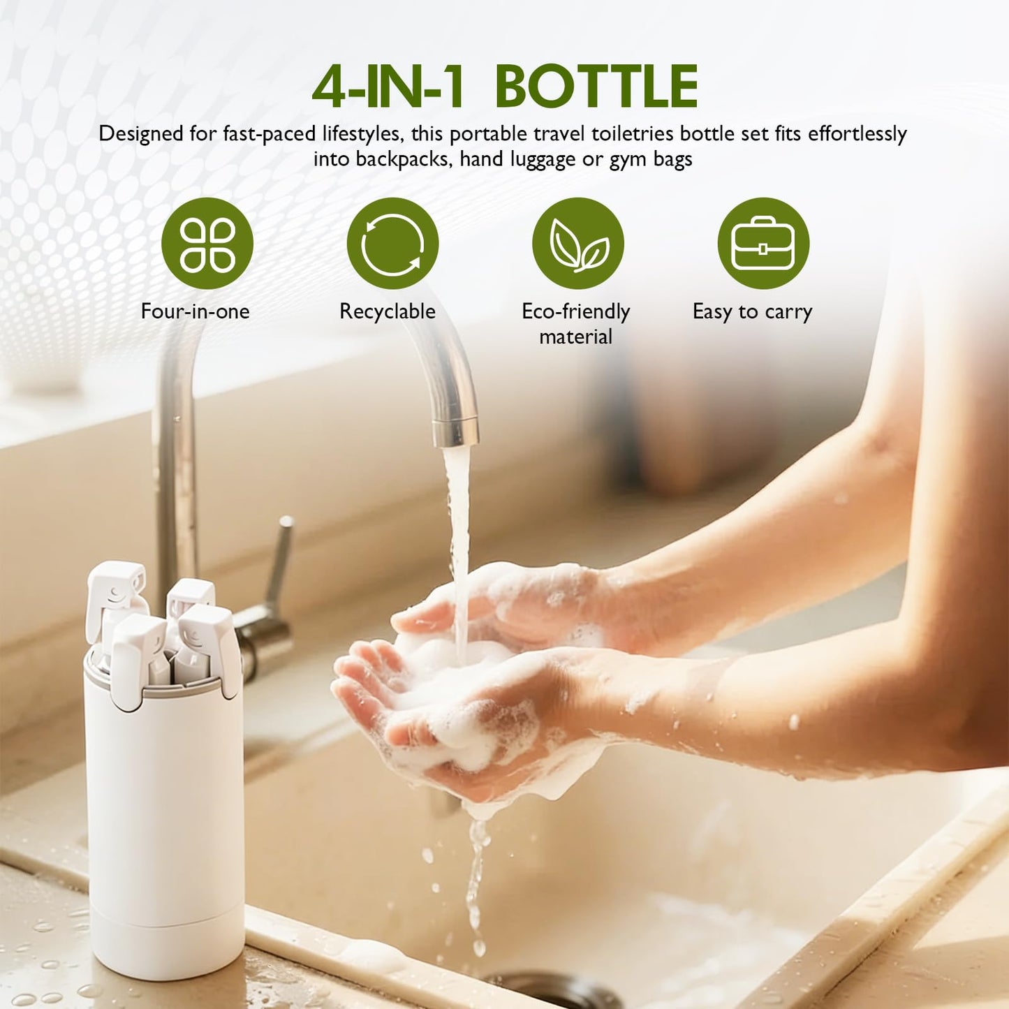 4-in-1 Leak-Proof Portable Travel Dispenser Set