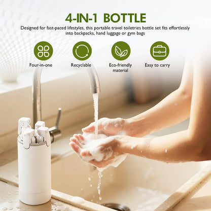 4-in-1 Leak-Proof Portable Travel Dispenser Set