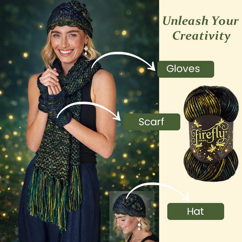 🔥 Limited-Time 50% OFF - Firefly Iridescent Shimmer Yarn: A Touch of Magic in Every Stitch ✨
