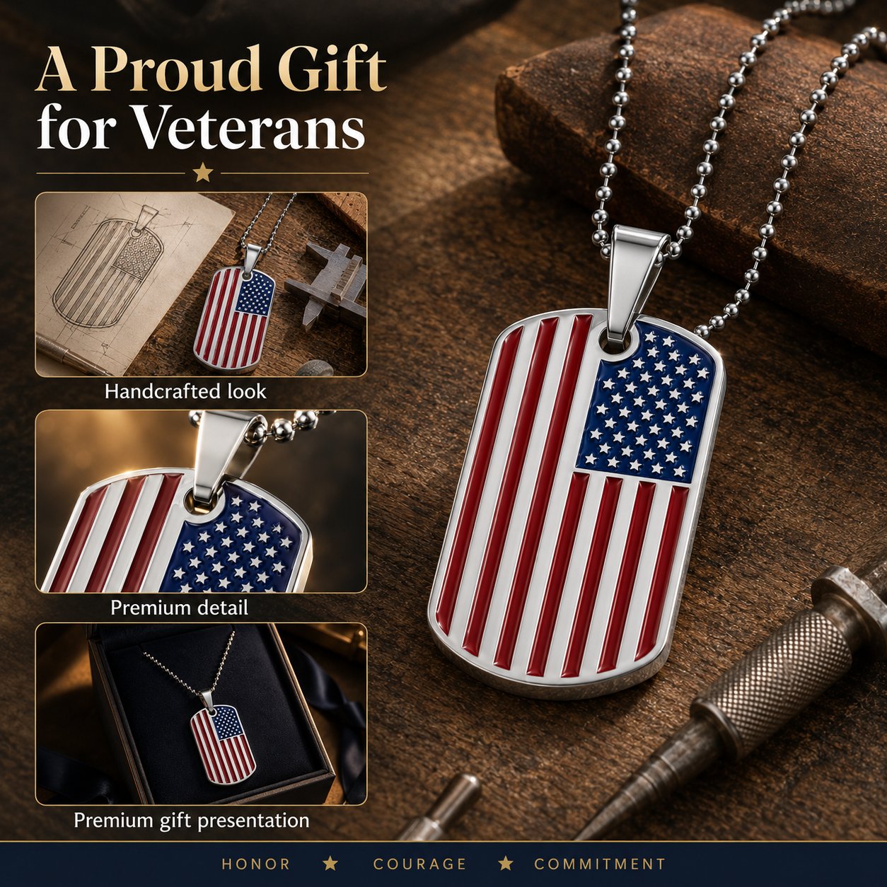 The Gift He’ll Never Forget — Handcrafted Flag Pendant