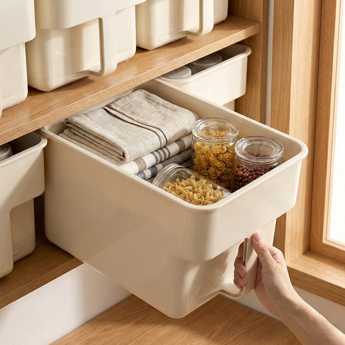 High-Cabinet Storage Box with Handle