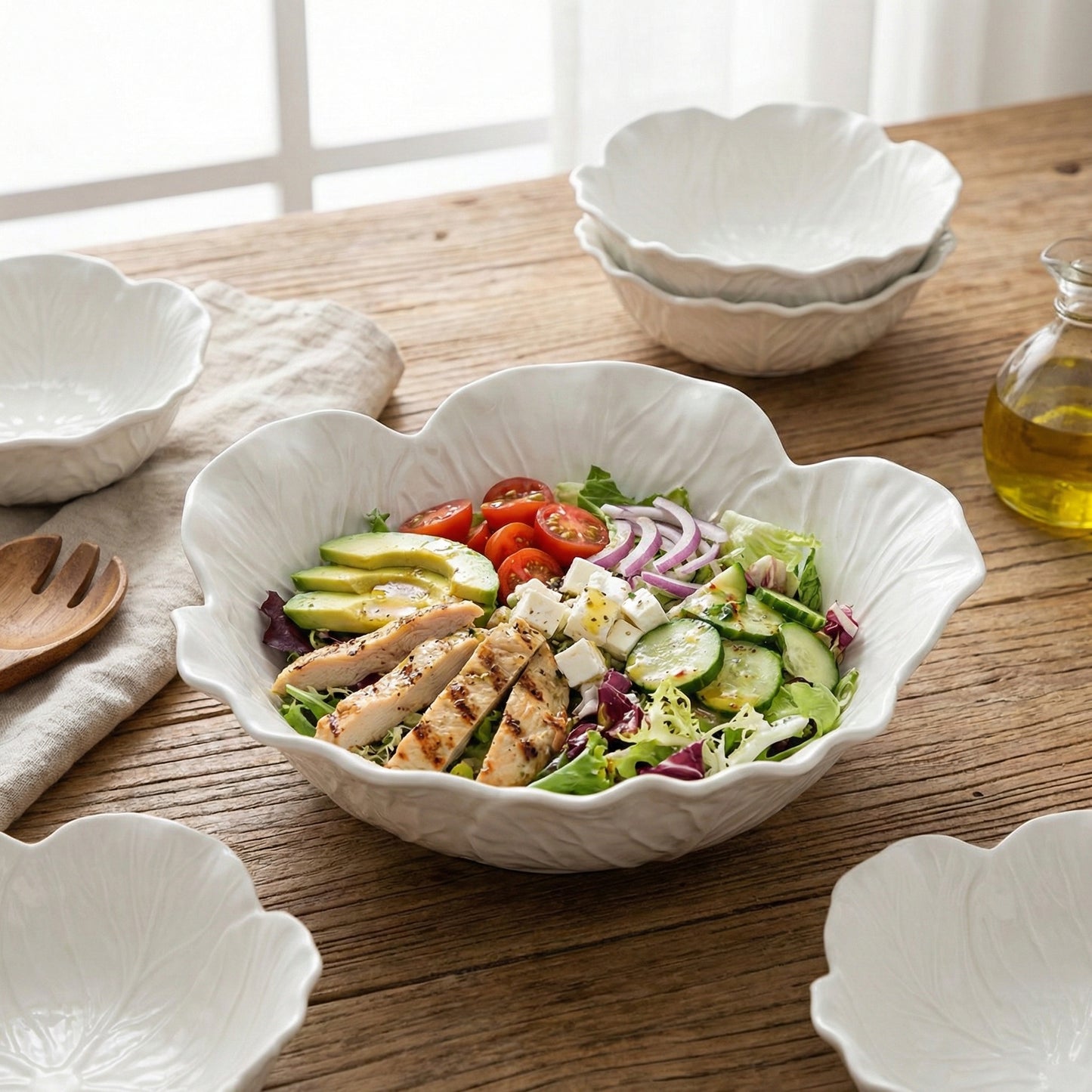 Floral Ceramic Cabbage Bowl