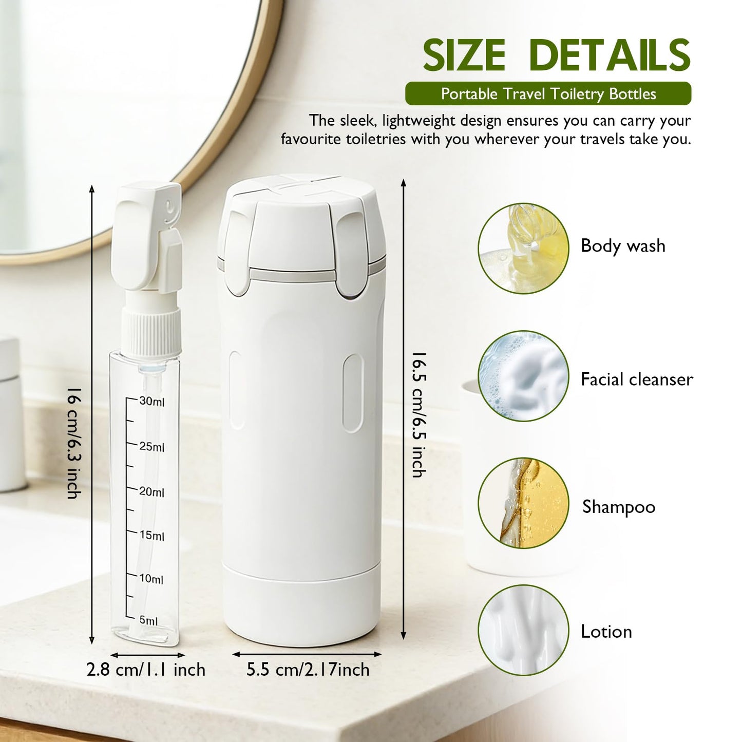4-in-1 Leak-Proof Portable Travel Dispenser Set